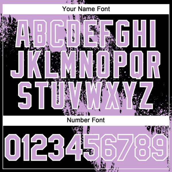 Custom Light Purple Black-White 3D Pattern Abstract Brush Stroke Two-Button Unisex Softball Jersey