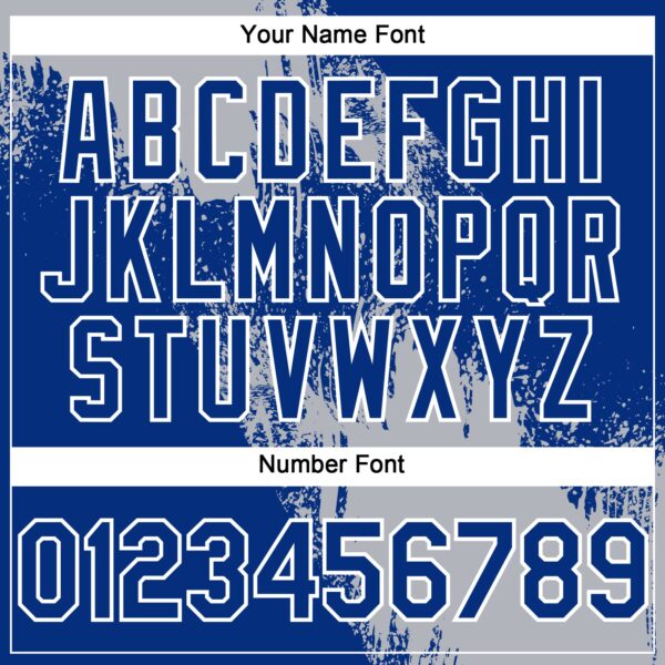 Custom Gray Royal-White 3D Pattern Abstract Brush Stroke Two-Button Unisex Softball Jersey