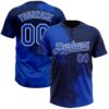 Custom Thunder Blue Navy-White 3D Pattern Abstract Brush Stroke Two-Button Unisex Softball Jersey
