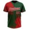 Custom Red Green-White 3D Pattern Abstract Brush Stroke Two-Button Unisex Softball Jersey