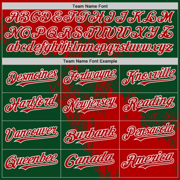 Custom Red Green-White 3D Pattern Abstract Brush Stroke Two-Button Unisex Softball Jersey