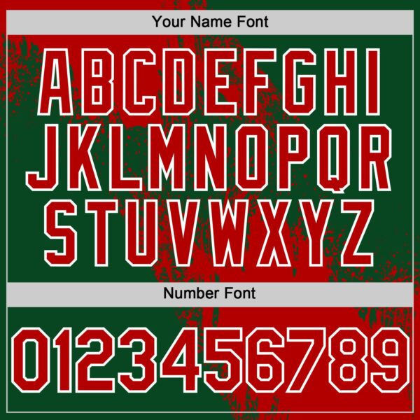 Custom Red Green-White 3D Pattern Abstract Brush Stroke Two-Button Unisex Softball Jersey