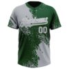 Custom Gray Green-White 3D Pattern Abstract Brush Stroke Two-Button Unisex Softball Jersey