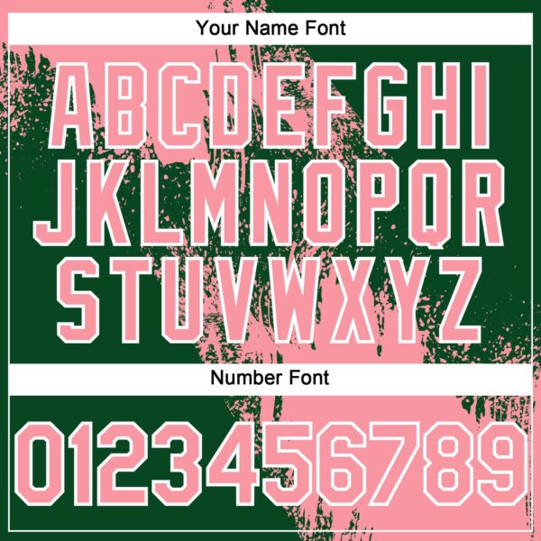 Custom Medium Pink Green-White 3D Pattern Abstract Brush Stroke Two-Button Unisex Softball Jersey