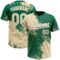 Custom Cream Kelly Green-White 3D Pattern Abstract Brush Stroke Two-Button Unisex Softball Jersey