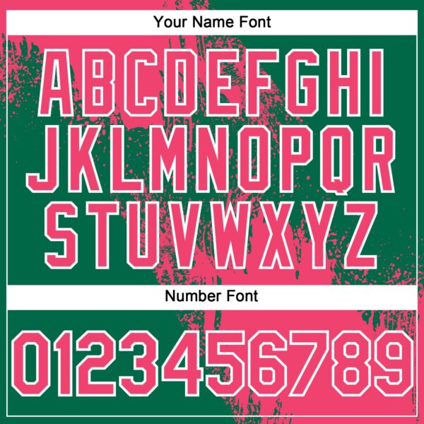 Custom Neon Pink Kelly Green-White 3D Pattern Abstract Brush Stroke Two-Button Unisex Softball Jersey