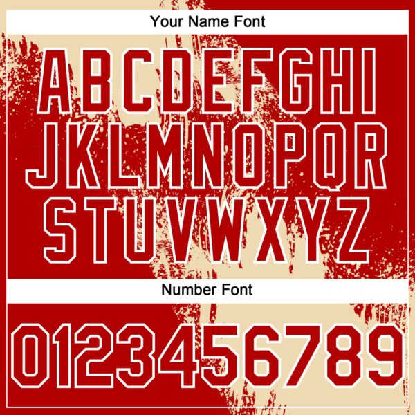 Custom Cream Red-White 3D Pattern Abstract Brush Stroke Two-Button Unisex Softball Jersey