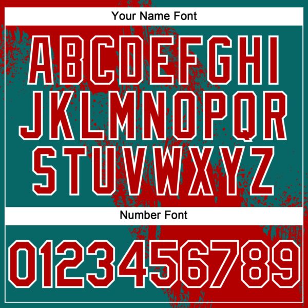 Custom Red Teal-White 3D Pattern Abstract Brush Stroke Two-Button Unisex Softball Jersey