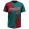 Custom Crimson Teal-White 3D Pattern Abstract Brush Stroke Two-Button Unisex Softball Jersey