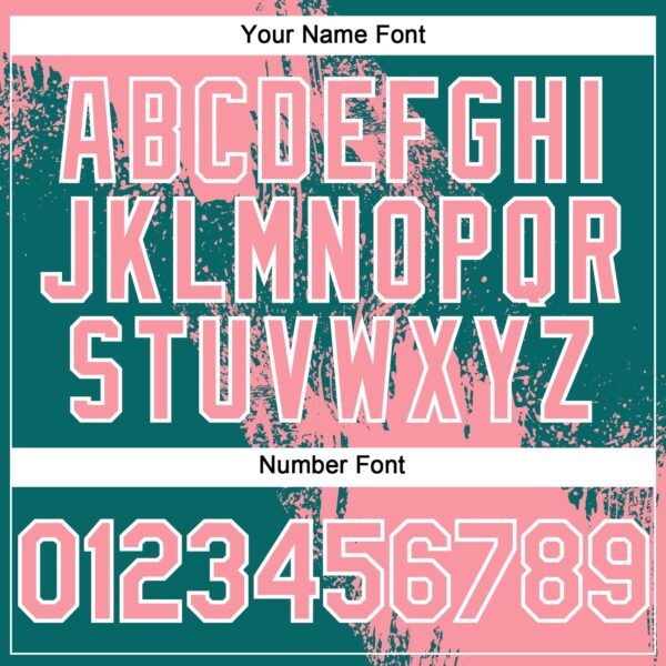 Custom Medium Pink Teal-White 3D Pattern Abstract Brush Stroke Two-Button Unisex Softball Jersey