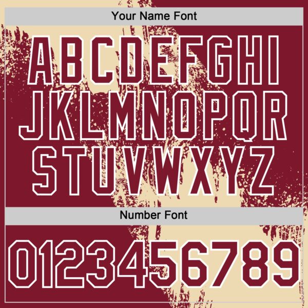 Custom Cream Crimson-White 3D Pattern Abstract Brush Stroke Two-Button Unisex Softball Jersey