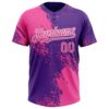 Custom Pink Purple-White 3D Pattern Abstract Brush Stroke Two-Button Unisex Softball Jersey