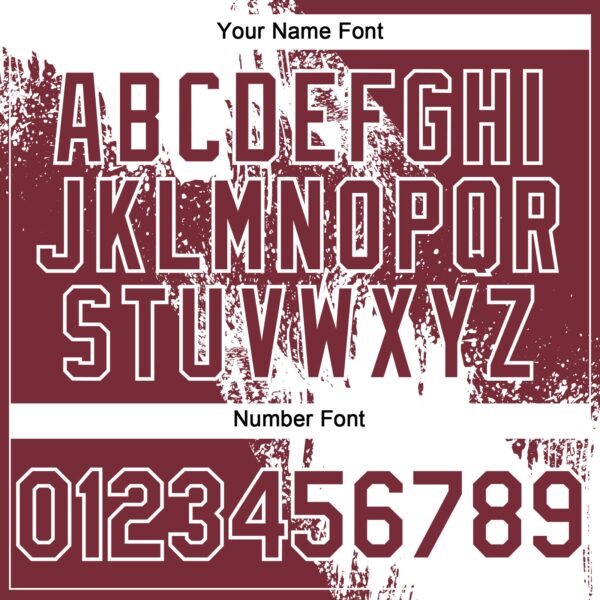 Custom White Burgundy 3D Pattern Abstract Brush Stroke Two-Button Unisex Softball Jersey