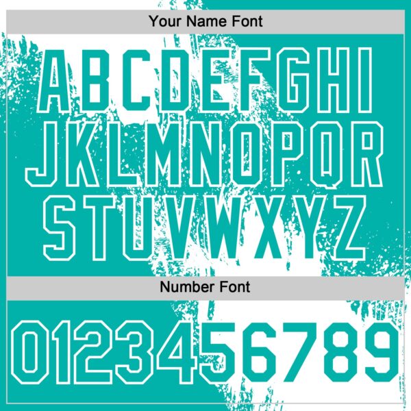 Custom White Aqua 3D Pattern Abstract Brush Stroke Two-Button Unisex Softball Jersey