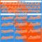 Custom Orange Electric Blue-White 3D Pattern Abstract Brush Stroke Two-Button Unisex Softball Jersey