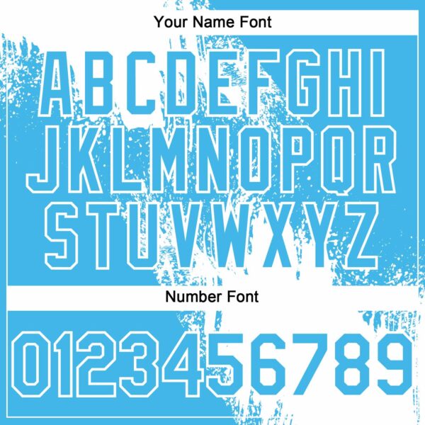 Custom White Sky Blue 3D Pattern Abstract Brush Stroke Two-Button Unisex Softball Jersey