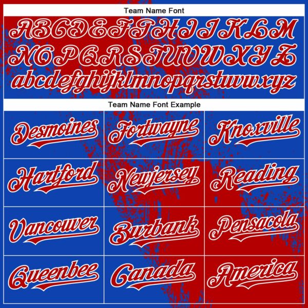 Custom Red Thunder Blue-White 3D Pattern Abstract Brush Stroke Two-Button Unisex Softball Jersey