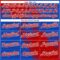 Custom Red Thunder Blue-White 3D Pattern Abstract Brush Stroke Two-Button Unisex Softball Jersey