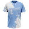 Custom White Light Blue 3D Pattern Abstract Brush Stroke Two-Button Unisex Softball Jersey