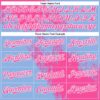 Custom Pink Light Blue-White 3D Pattern Abstract Brush Stroke Two-Button Unisex Softball Jersey