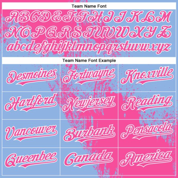 Custom Pink Light Blue-White 3D Pattern Abstract Brush Stroke Two-Button Unisex Softball Jersey