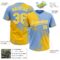 Custom Yellow Light Blue-White 3D Pattern Abstract Brush Stroke Two-Button Unisex Softball Jersey