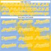 Custom Yellow Light Blue-White 3D Pattern Abstract Brush Stroke Two-Button Unisex Softball Jersey