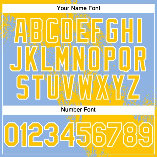 Custom Yellow Light Blue-White 3D Pattern Abstract Brush Stroke Two-Button Unisex Softball Jersey