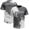 Custom White Steel Gray 3D Pattern Abstract Brush Stroke Two-Button Unisex Softball Jersey