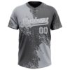 Custom Gray Steel Gray-White 3D Pattern Abstract Brush Stroke Two-Button Unisex Softball Jersey