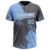 Custom Light Blue Steel Gray-White 3D Pattern Abstract Brush Stroke Two-Button Unisex Softball Jersey