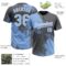 Custom Light Blue Steel Gray-White 3D Pattern Abstract Brush Stroke Two-Button Unisex Softball Jersey