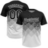 Custom Black White 3D Gradient Square Shape Two-Button Unisex Softball Jersey
