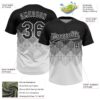 Custom Black White 3D Gradient Square Shape Two-Button Unisex Softball Jersey