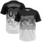 Custom Black White 3D Gradient Square Shape Two-Button Unisex Softball Jersey