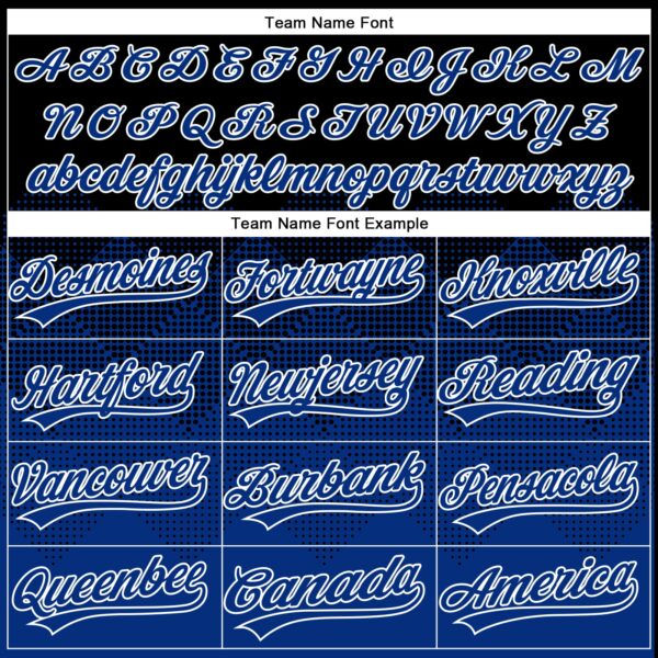 Custom Black Royal-White 3D Gradient Square Shape Two-Button Unisex Softball Jersey