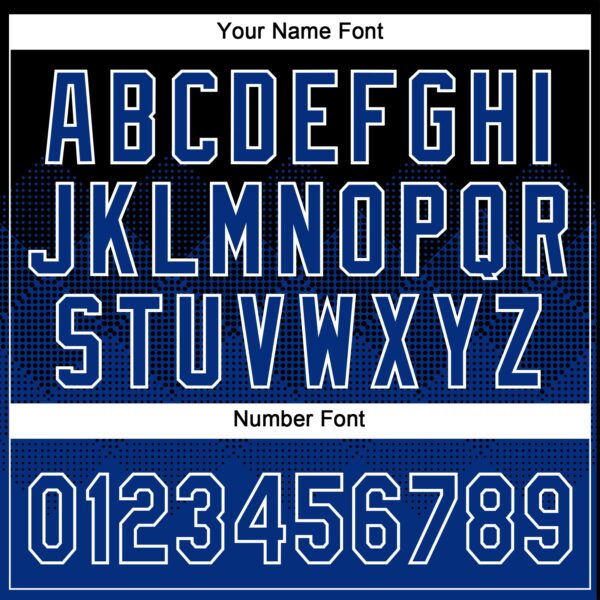 Custom Black Royal-White 3D Gradient Square Shape Two-Button Unisex Softball Jersey