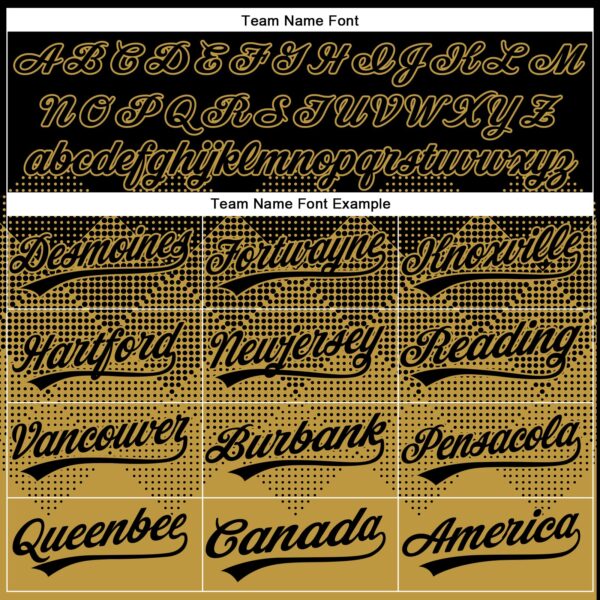 Custom Black Old Gold 3D Gradient Square Shape Two-Button Unisex Softball Jersey