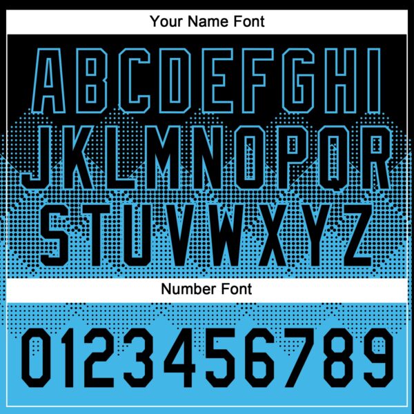 Custom Black Sky Blue 3D Gradient Square Shape Two-Button Unisex Softball Jersey