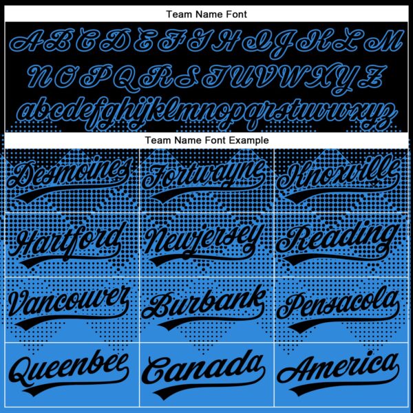 Custom Black Electric Blue 3D Gradient Square Shape Two-Button Unisex Softball Jersey