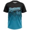 Custom Black Panther Blue-White 3D Gradient Square Shape Two-Button Unisex Softball Jersey