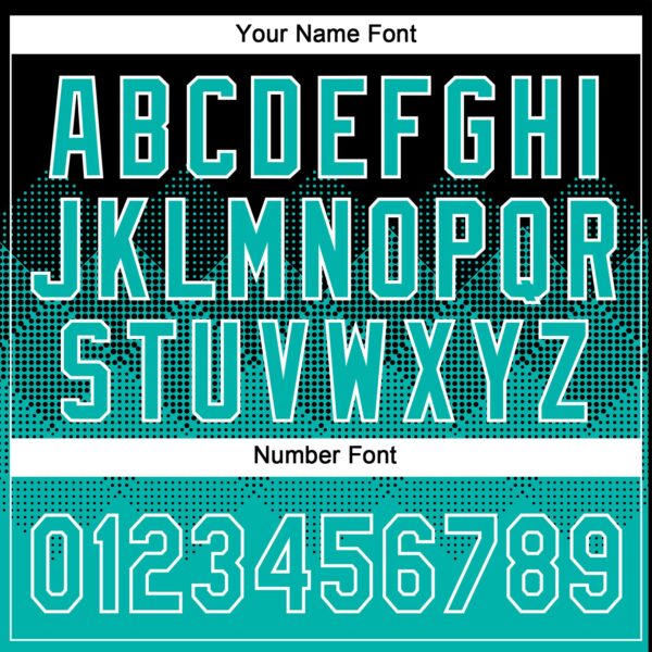 Custom Black Aqua-White 3D Gradient Square Shape Two-Button Unisex Softball Jersey