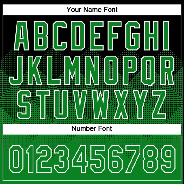 Custom Black Grass Green-White 3D Gradient Square Shape Two-Button Unisex Softball Jersey