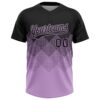 Custom Black Light Purple 3D Gradient Square Shape Two-Button Unisex Softball Jersey