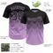 Custom Black Light Purple 3D Gradient Square Shape Two-Button Unisex Softball Jersey