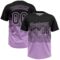 Custom Black Light Purple 3D Gradient Square Shape Two-Button Unisex Softball Jersey