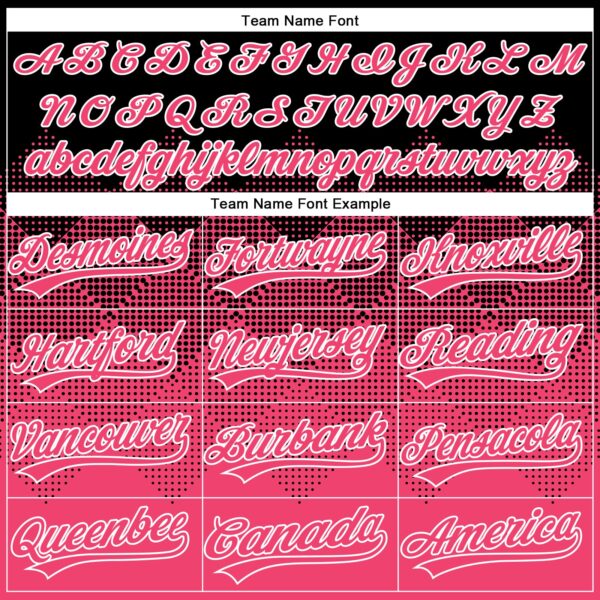 Custom Black Neon Pink-White 3D Gradient Square Shape Two-Button Unisex Softball Jersey
