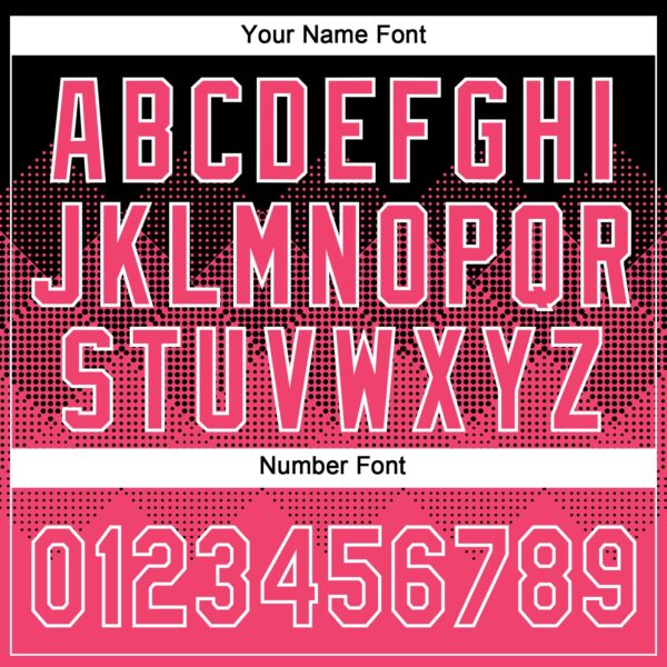 Custom Black Neon Pink-White 3D Gradient Square Shape Two-Button Unisex Softball Jersey