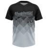 Custom Black Silver 3D Gradient Square Shape Two-Button Unisex Softball Jersey