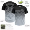 Custom Black Silver 3D Gradient Square Shape Two-Button Unisex Softball Jersey
